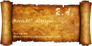 Rontó Albina névjegykártya